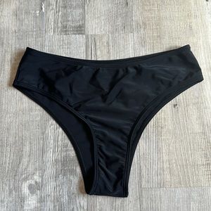 High waisted black swimsuit bottoms
